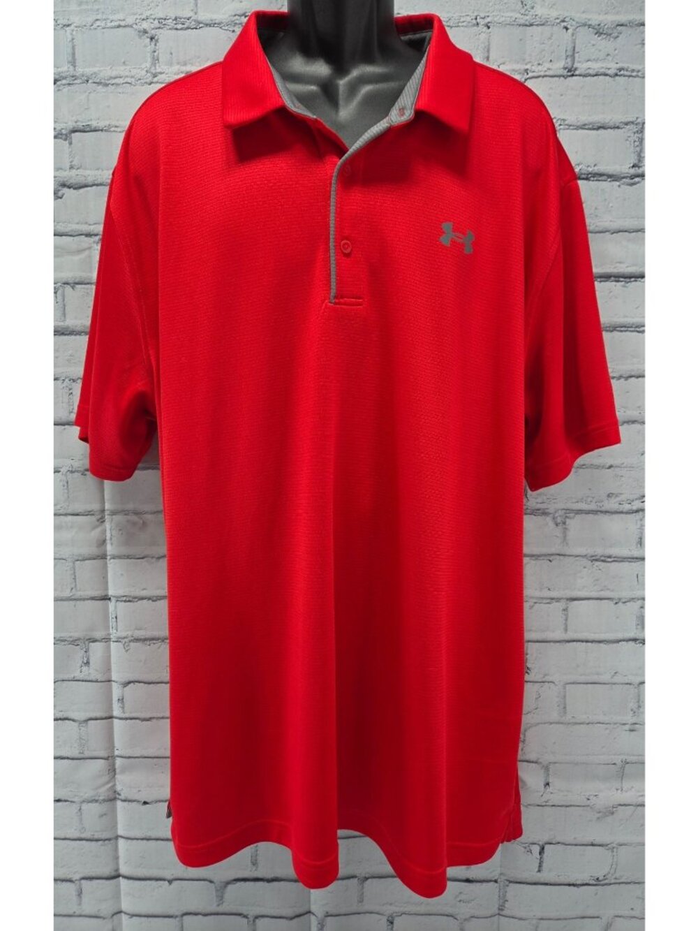 Under Armour Mens Red Loose Fit Polo Shirt 3XL Moisture-Wicking